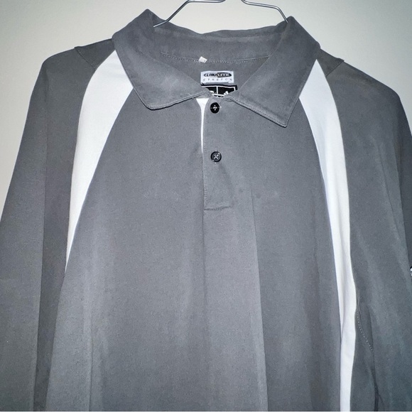 𝅺ADIDAS , Clima Lite, long‎ sleeve polo, size large ,gray - Picture 9 of 9